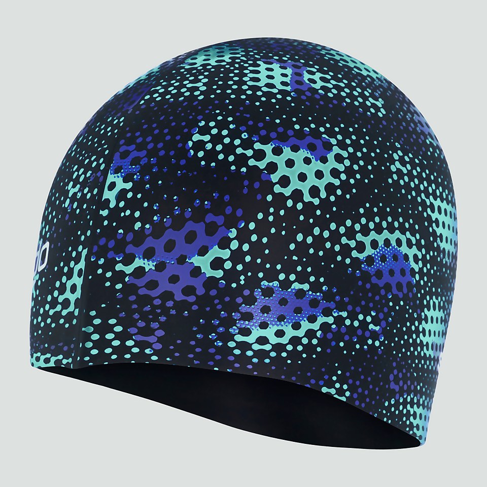 Junior Printed Silicone Cap Black/Blue