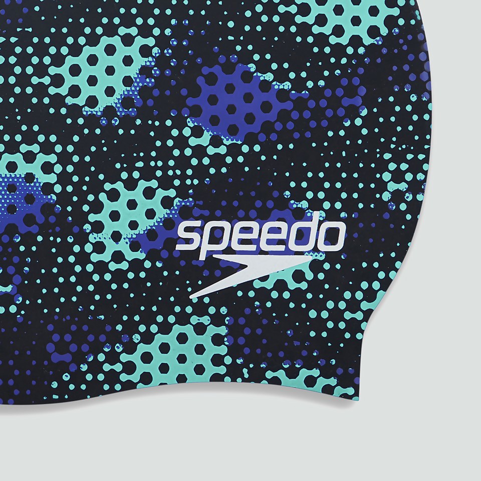 Junior Printed Silicone Cap Black/Blue