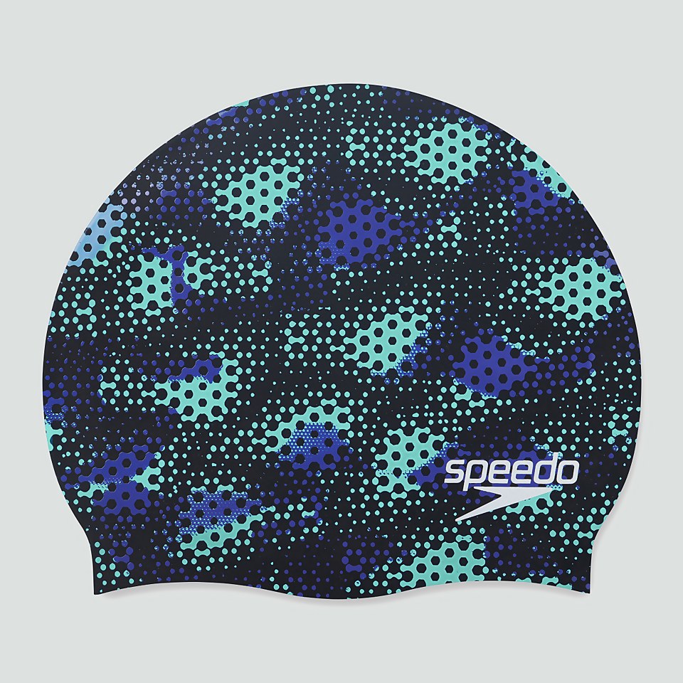 Junior Printed Silicone Cap Black/Blue