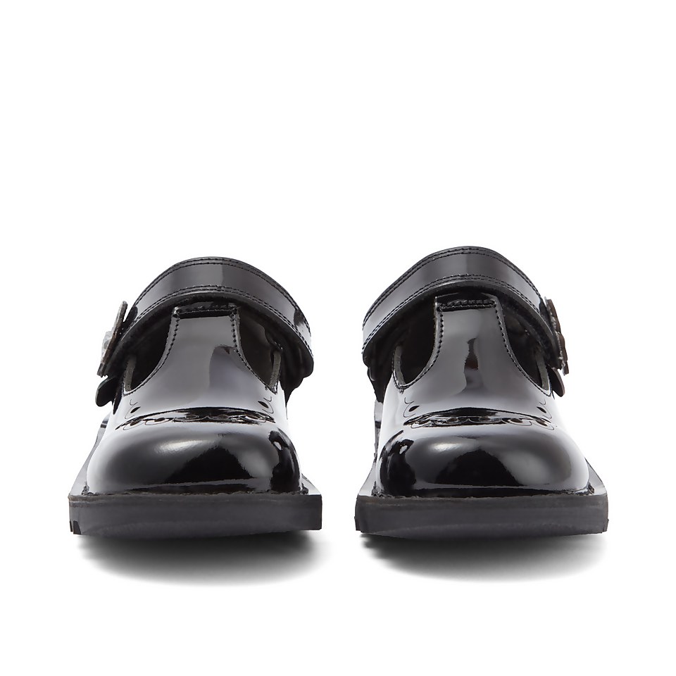 Infant Girls Kick T Bar Bloom Patent Leather Black