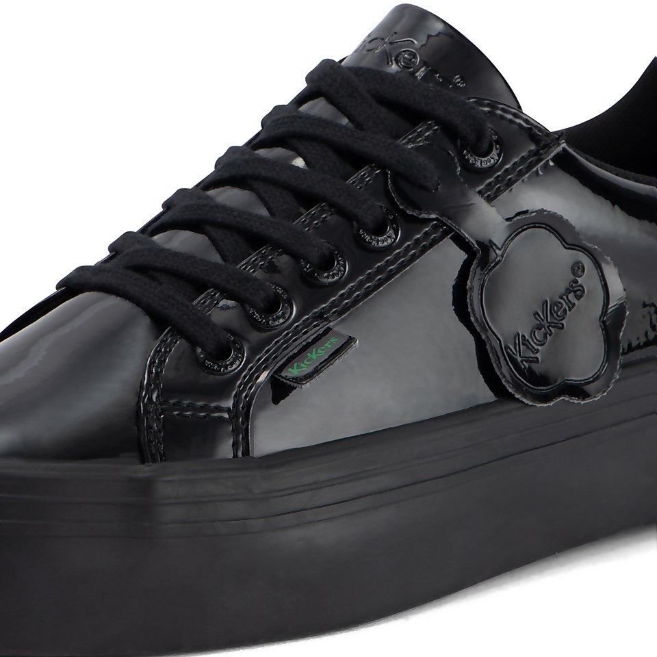 Adult Womens Tovni stack Leather Alternative Patent Leather Black