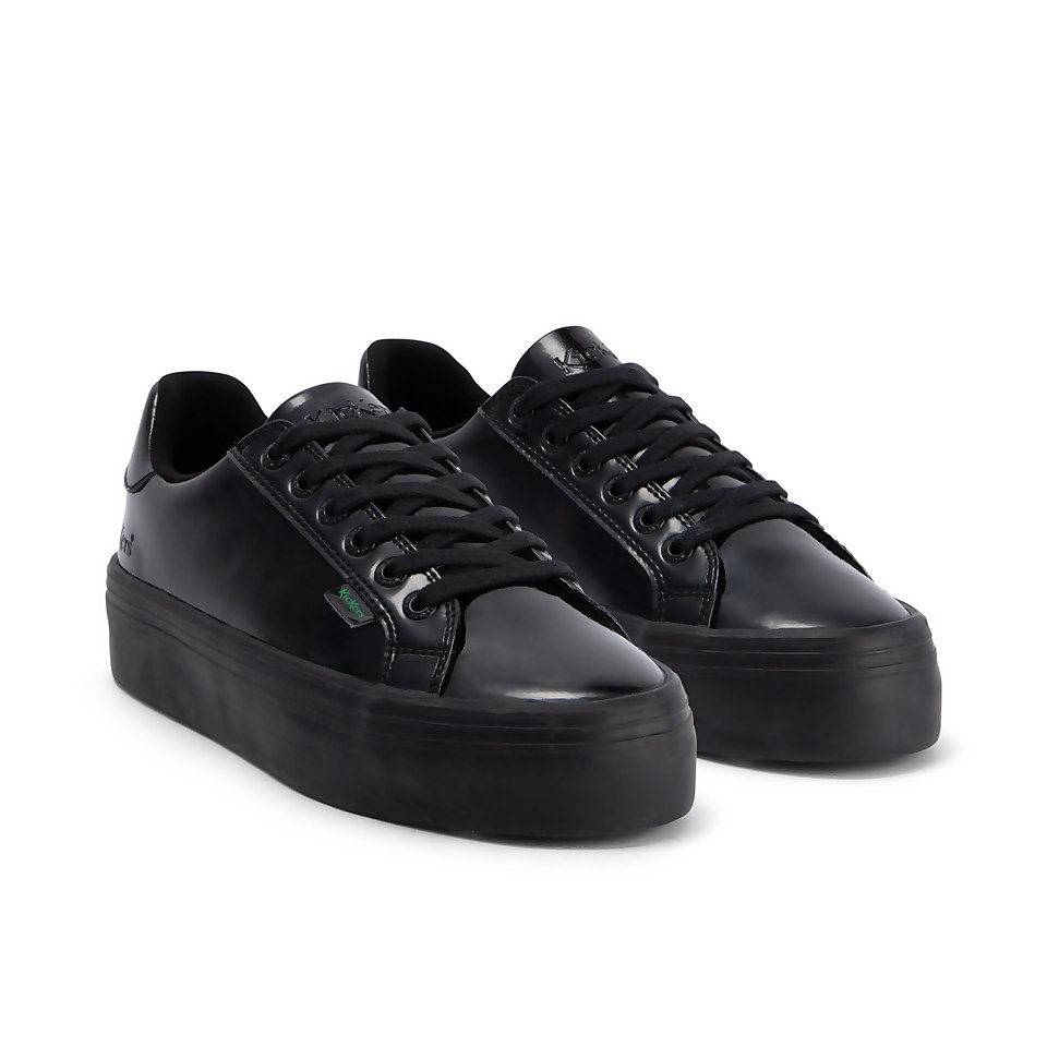Adult Womens Tovni stack Leather Alternative Patent Leather Black