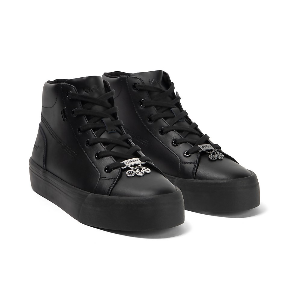 Adult Womens Tovni Hi Stack Leather Black