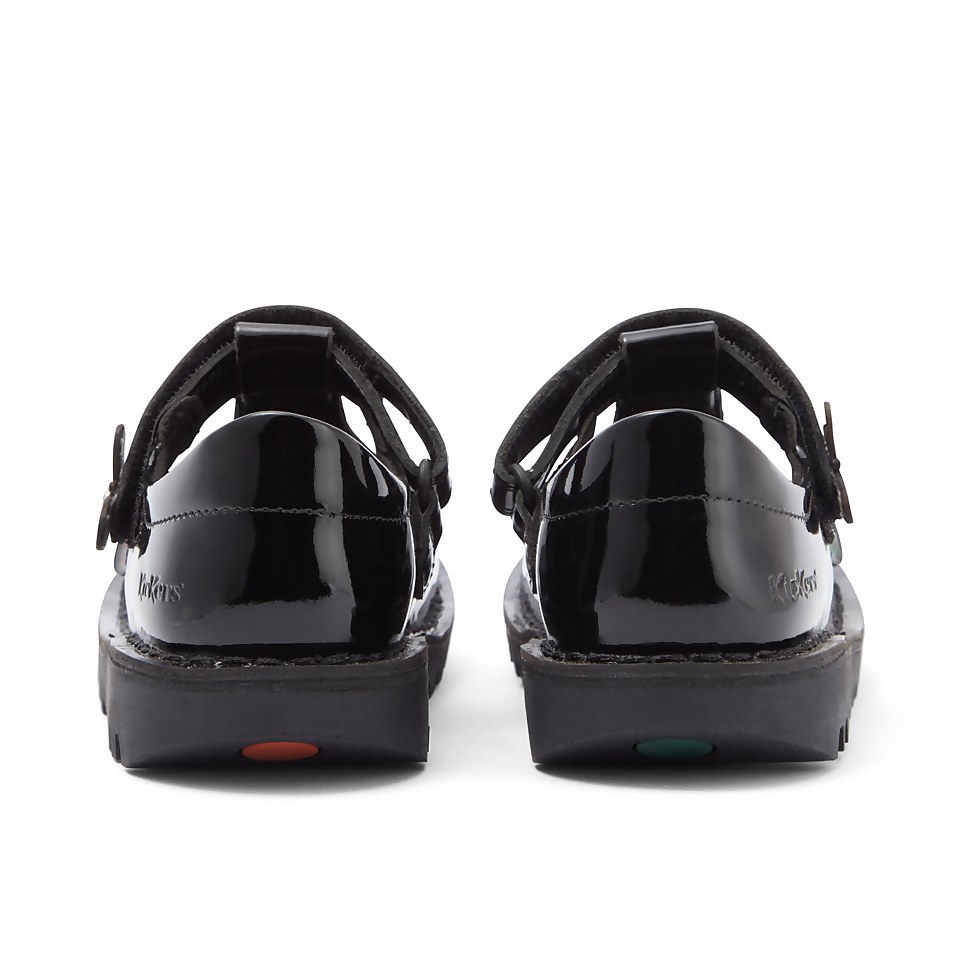 Junior Girls Kick T Bar Bloom Patent Leather Black