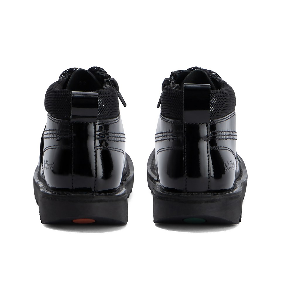 Junior Girls Kick Hi Bloom Patent Leather Black