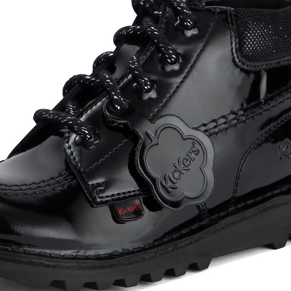 Junior Girls Kick Hi Bloom Patent Leather Black
