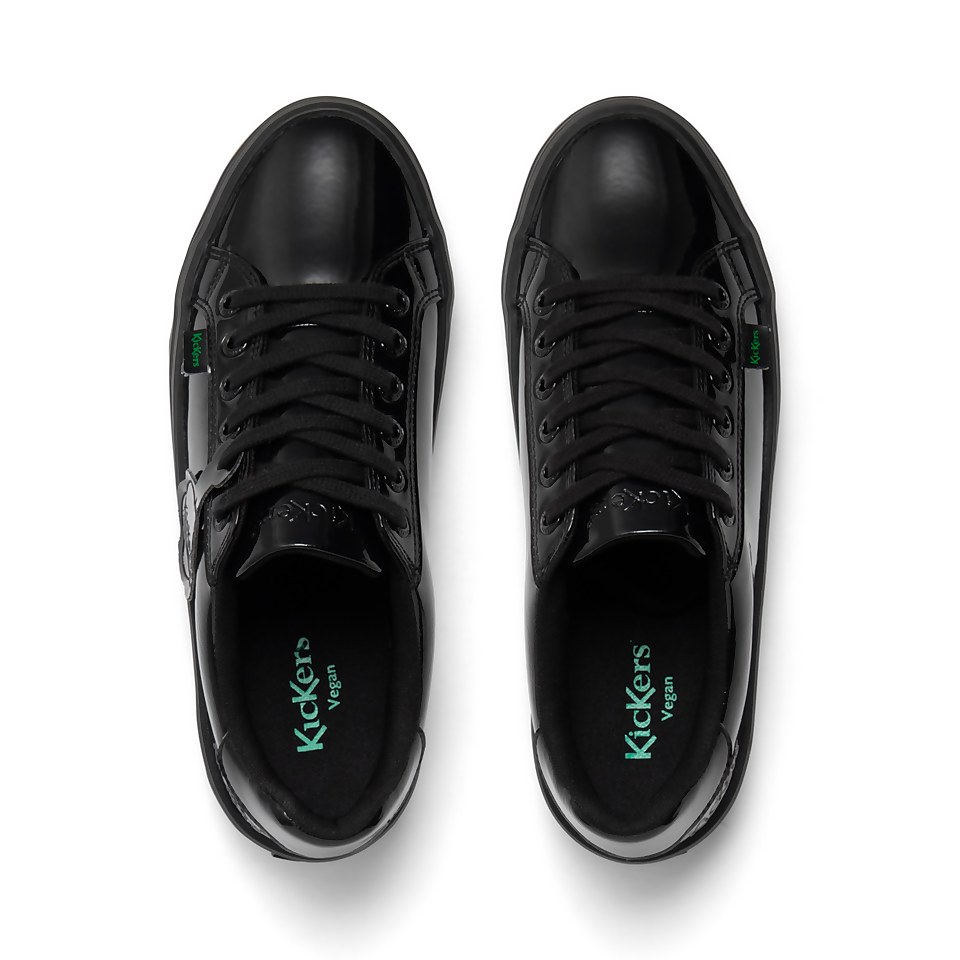Youth Womens Tovni stack Leather Alternative Patent Leather Black