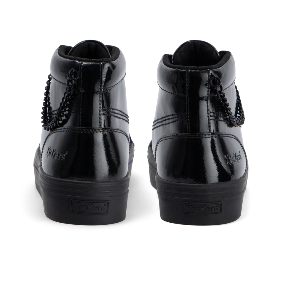Youth Womens Tovni Hi Stack Chain Patent Leather Black