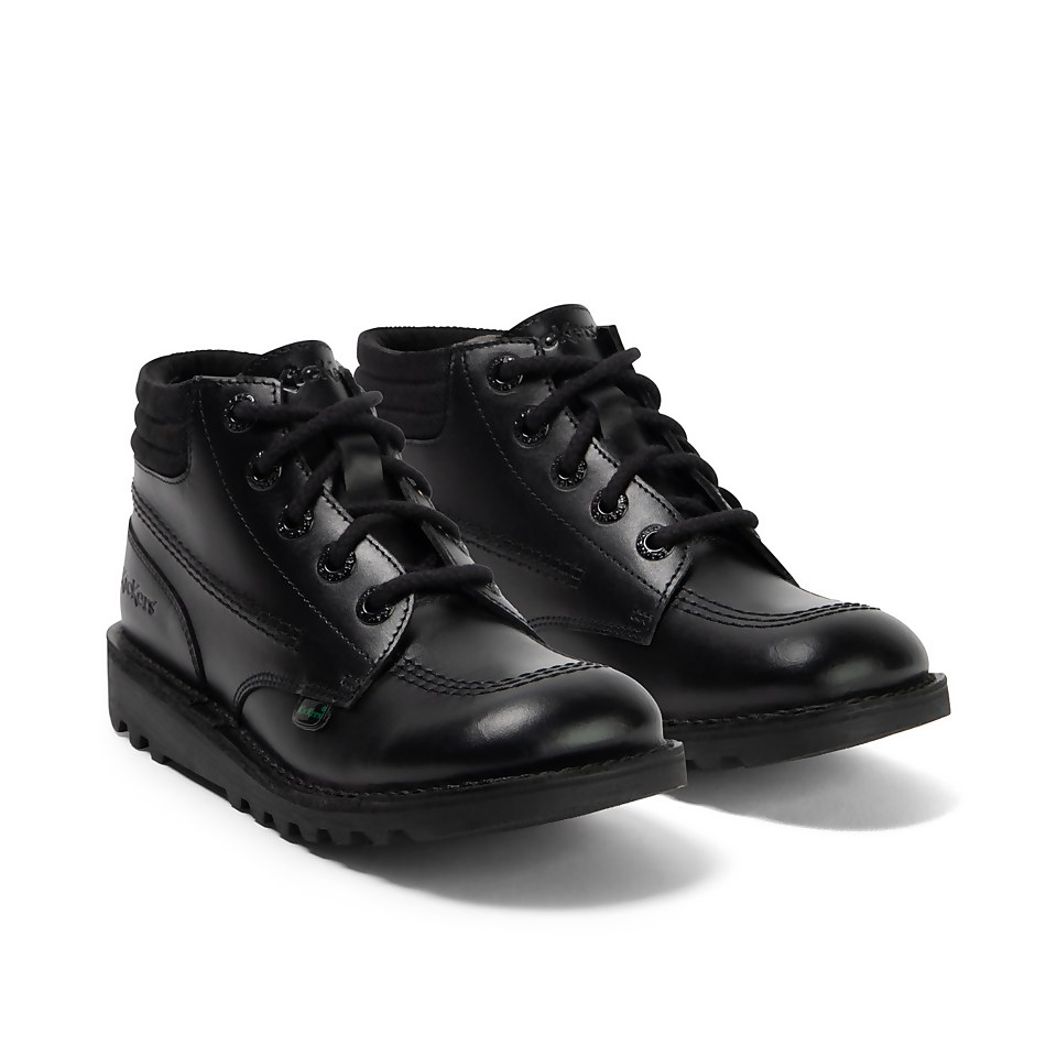 Youth Mens Kick Hi Padded Mesh Leather Black