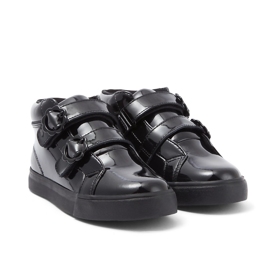 Junior Girls Tovni Hi Bloom Patent Leather Black