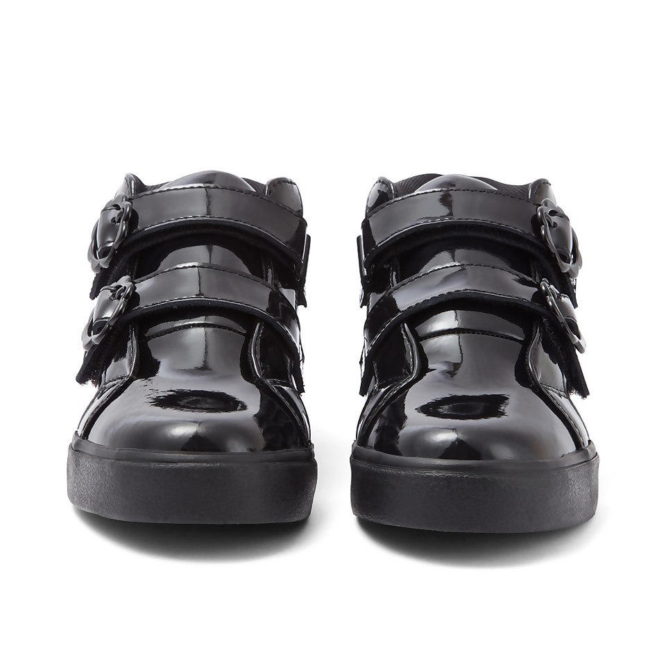 Junior Girls Tovni Hi Bloom Patent Leather Black