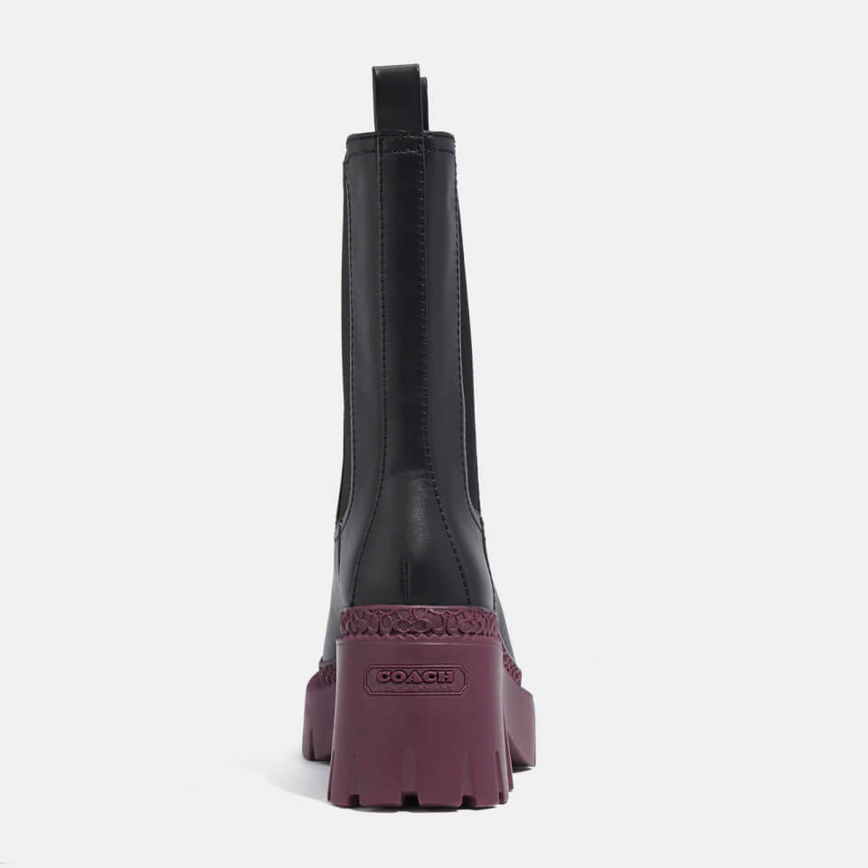 Coach burgundy boots discount