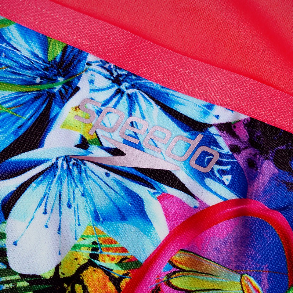 Maillot de bain Femme Lucid Jungle Allover dos en V vert/bleu