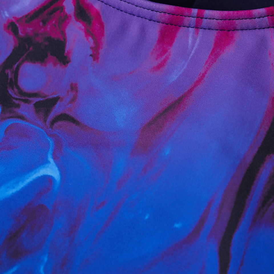 Maillot de bain Femme Calypso effet galbant noir/bleu