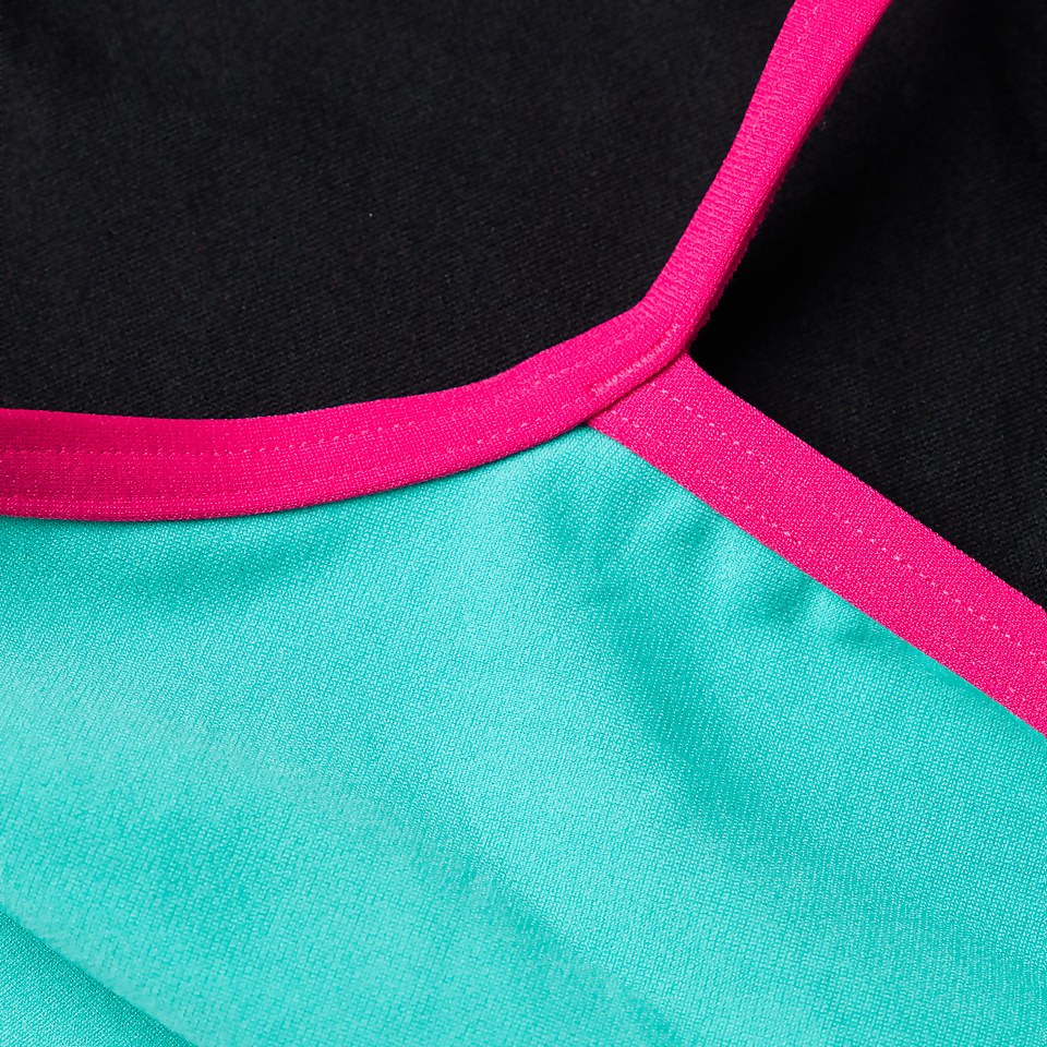 Women's Solid VBack Swimsuit Blue/Pink
