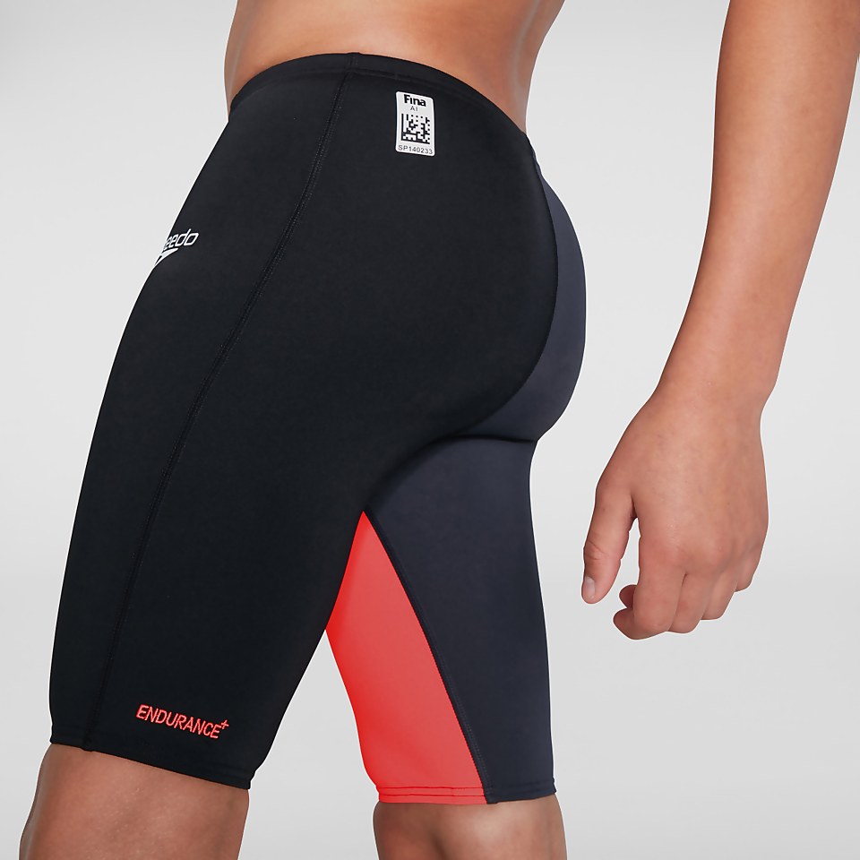Fastskin Endurance+ Hoch geschnittene Schwimmhose Schwarz/Rot für Jungen