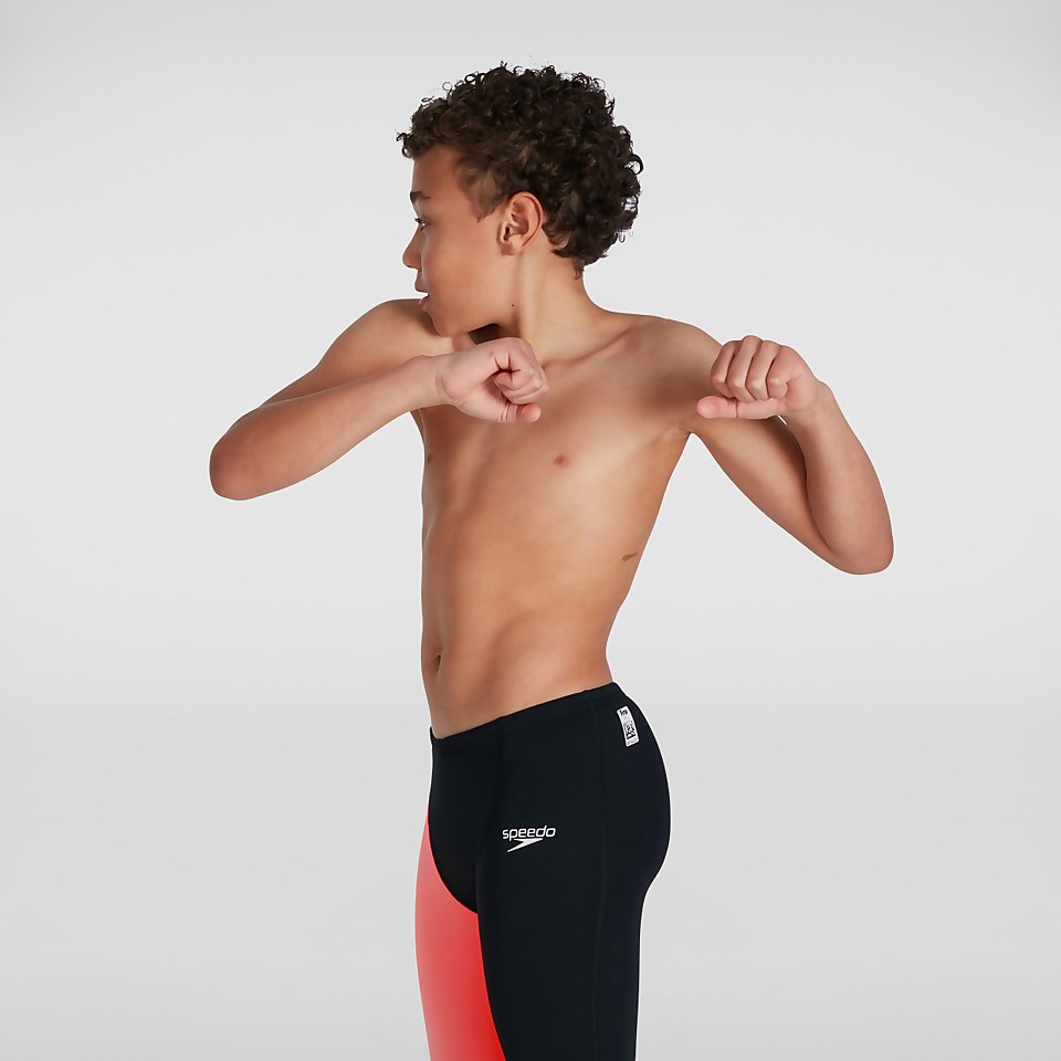 Fastskin Endurance+ Hoch geschnittene Schwimmhose Schwarz/Rot für Jungen