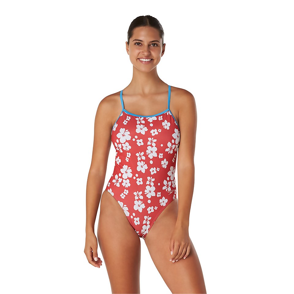 Women's Printed One Back One Piece Red