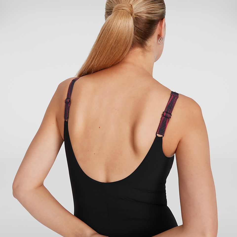 Maillot de bain Femme LunaLustre effet galbant noir/rouge