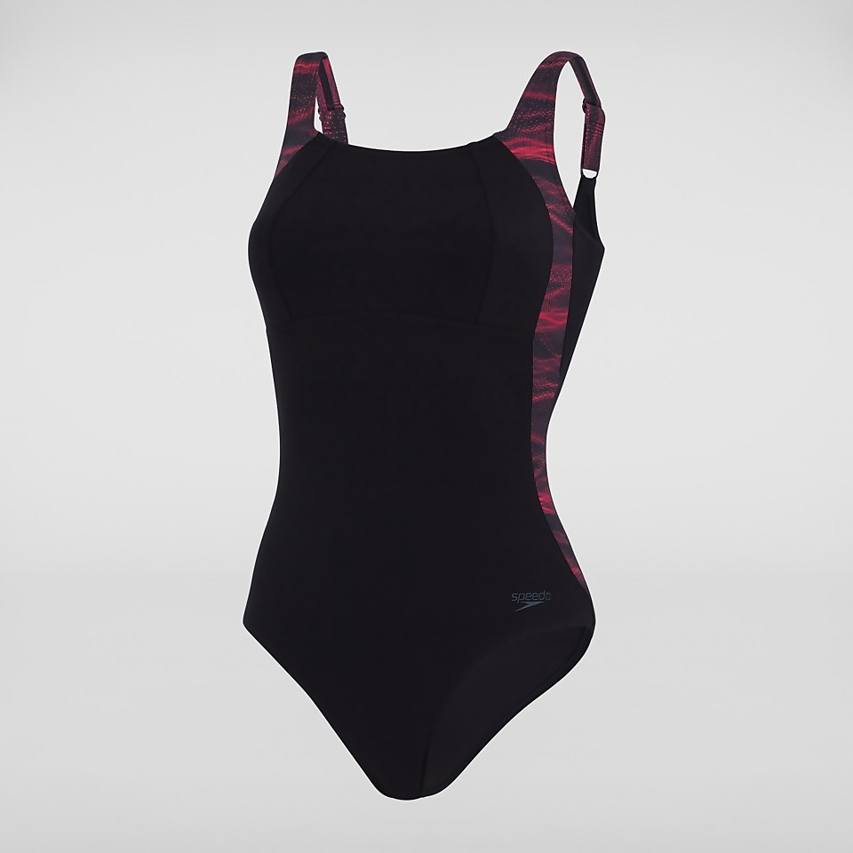 Maillot de bain Femme LunaLustre effet galbant noir/rouge