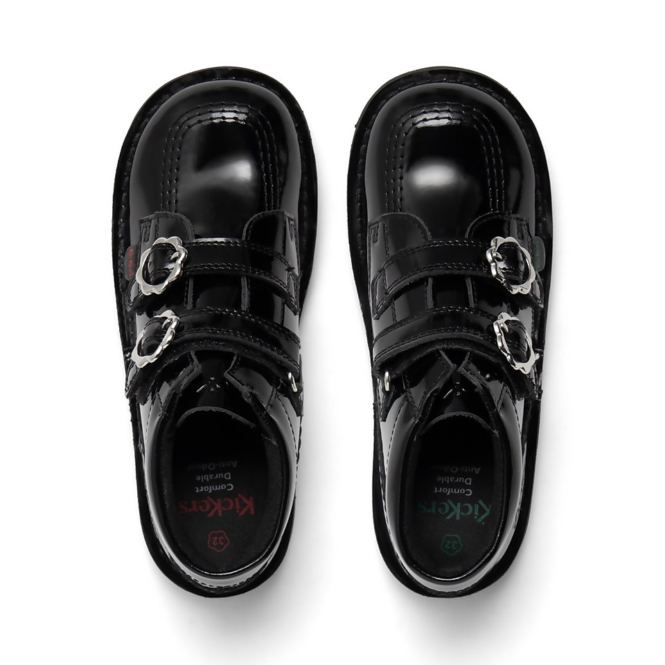 Junior Girls Kick Hi Bloom Patent Leather Black