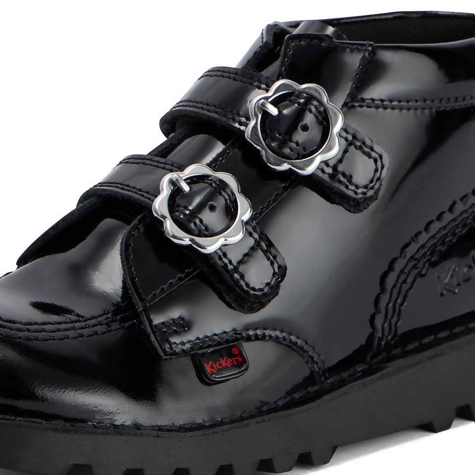 Junior Girls Kick Hi Bloom Patent Leather Black