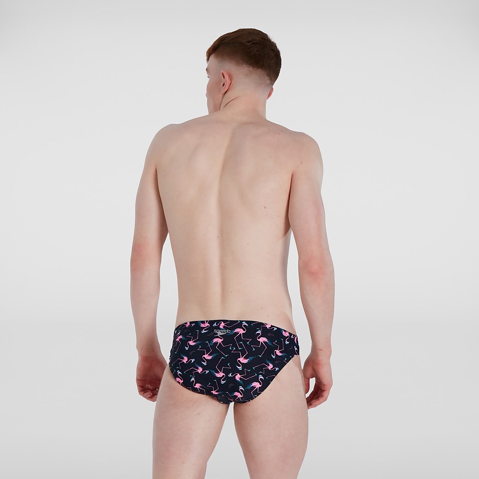 Men's Flamingo Flare 5cm Allover Brief Blue/Pink