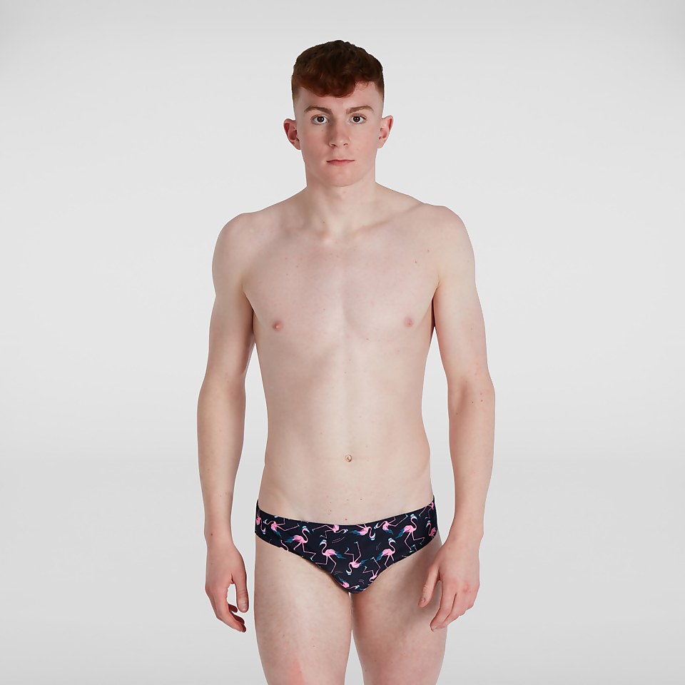 Men's Flamingo Flare 5cm Allover Brief Blue/Pink