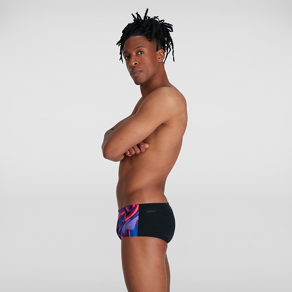 Men's Allover Digital 14cm Brief Black/Red