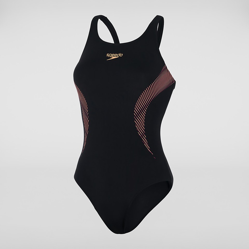 Maillot de bain Femme Placement Muscleback noir/rouge