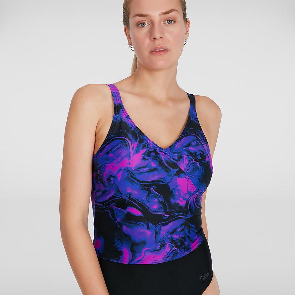 Women's Evie Shaping Tankini Black/Purple