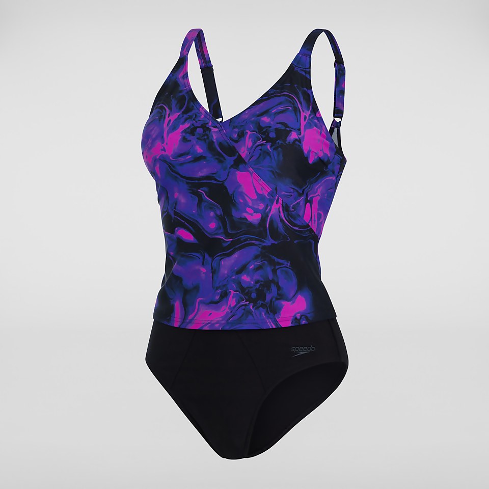 Women's Evie Shaping Tankini Black/Purple