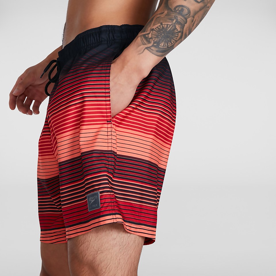 Short de bain Homme Placement Leisure 40 cm noir/rouge