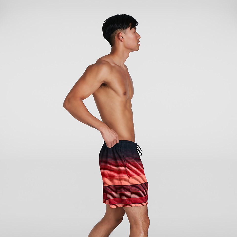 Men's Placement Leisure 16" Swim Shorts Black/Red