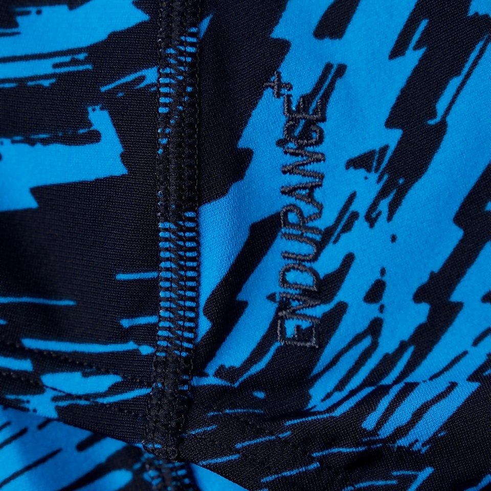 Allover Fixed Crossback Badeanzug Schwarz/Blau für Damen