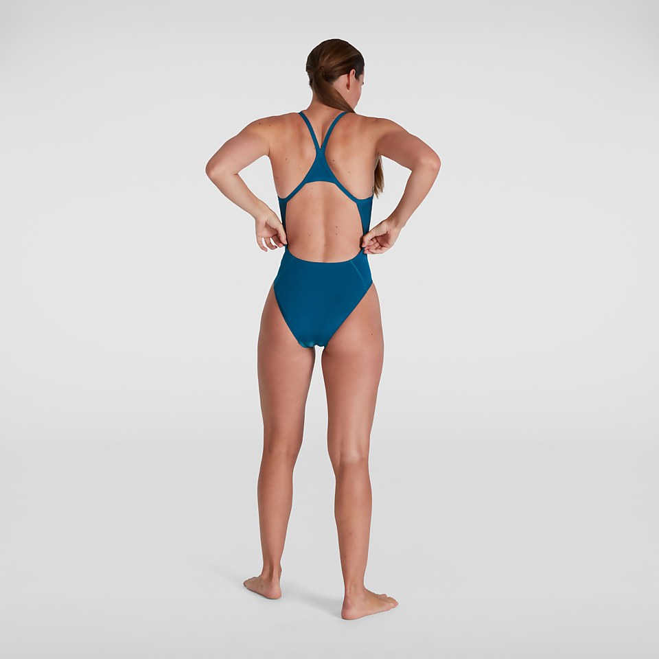 Maillot de bain Femme Placement Digital Turnback bleu/jaune