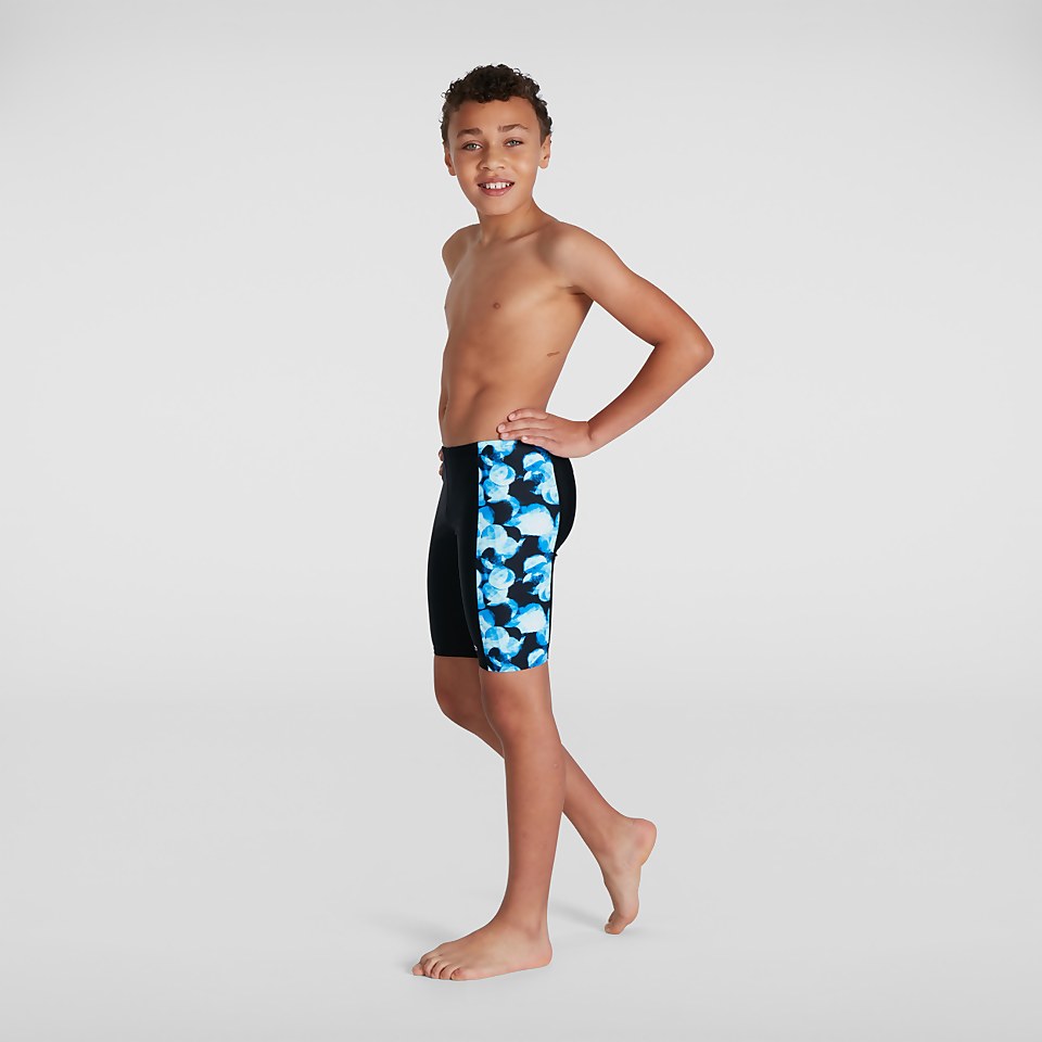 Allover Panel Schwimmhose Schwarz/Blau für Jungen