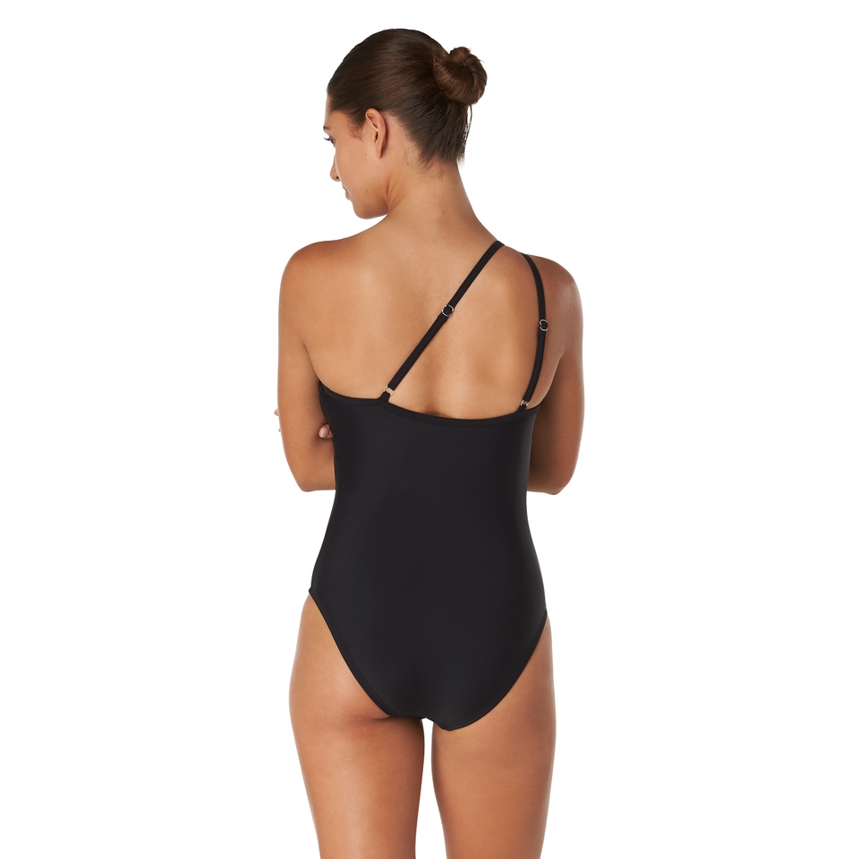 Women's Mesh Asymmetrical One Piece Black