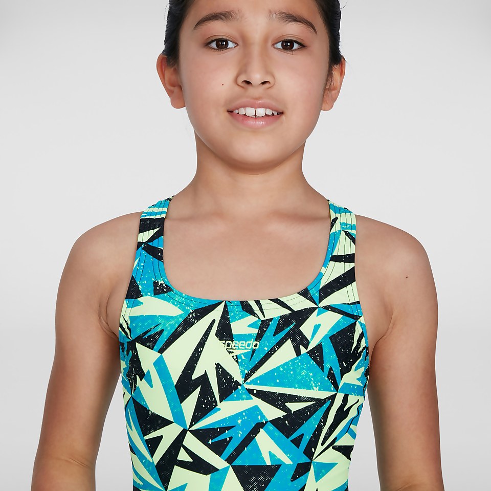 Maillot de bain Fille Hyper Boom Allover Medalist bleu/bleu marine