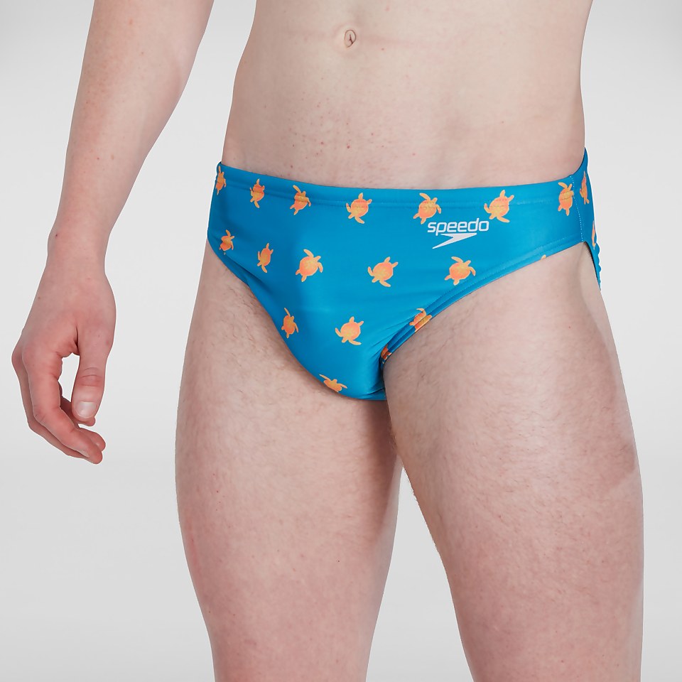 Slip de bain Homme Escape 5 cm bleu/jaune