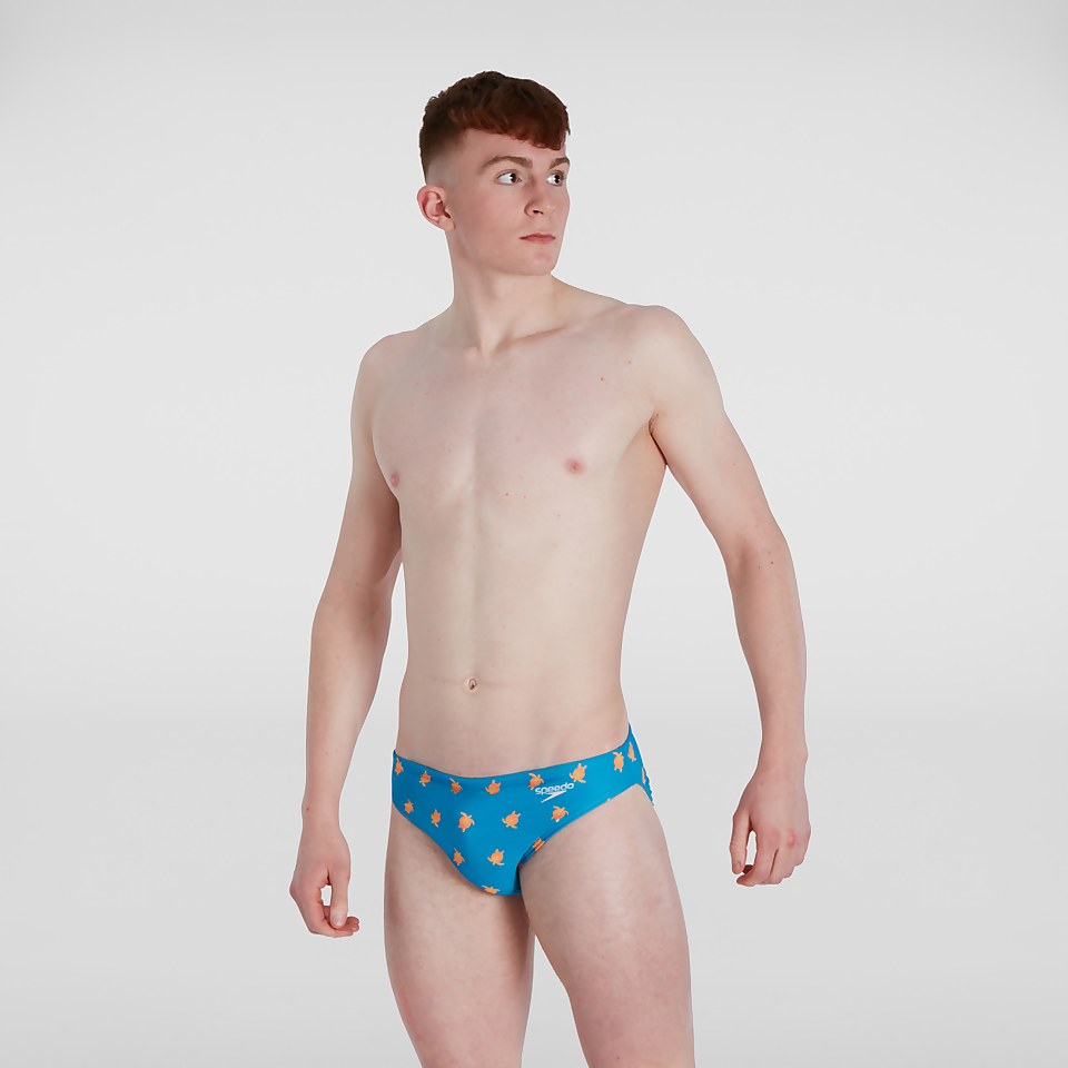 Slip de bain Homme Escape 5 cm bleu/jaune