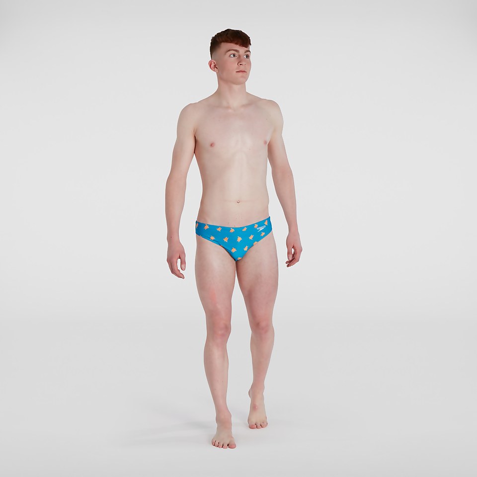 Slip de bain Homme Escape 5 cm bleu/jaune