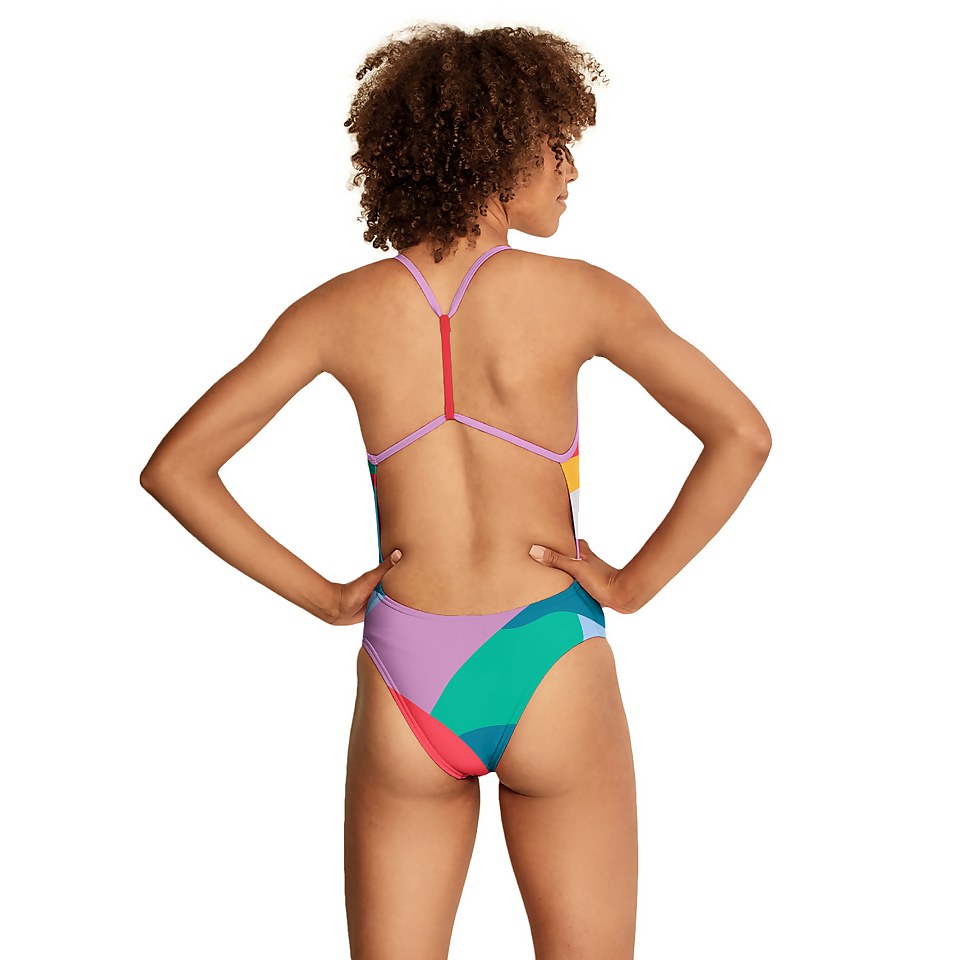 Women's Printed T-Back One Piece Red