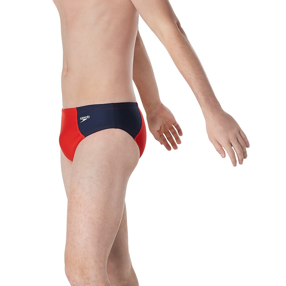 Men's Asymmetrical Colorblock One Brief Red