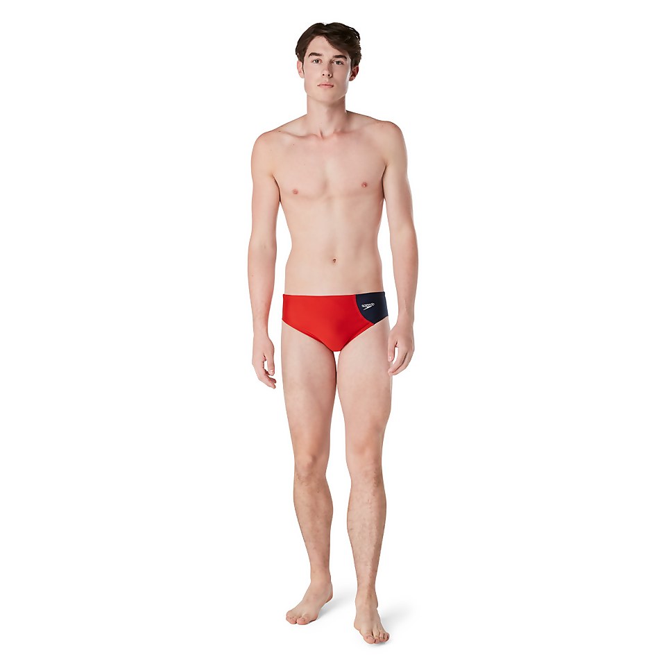 Men's Asymmetrical Colorblock One Brief Red