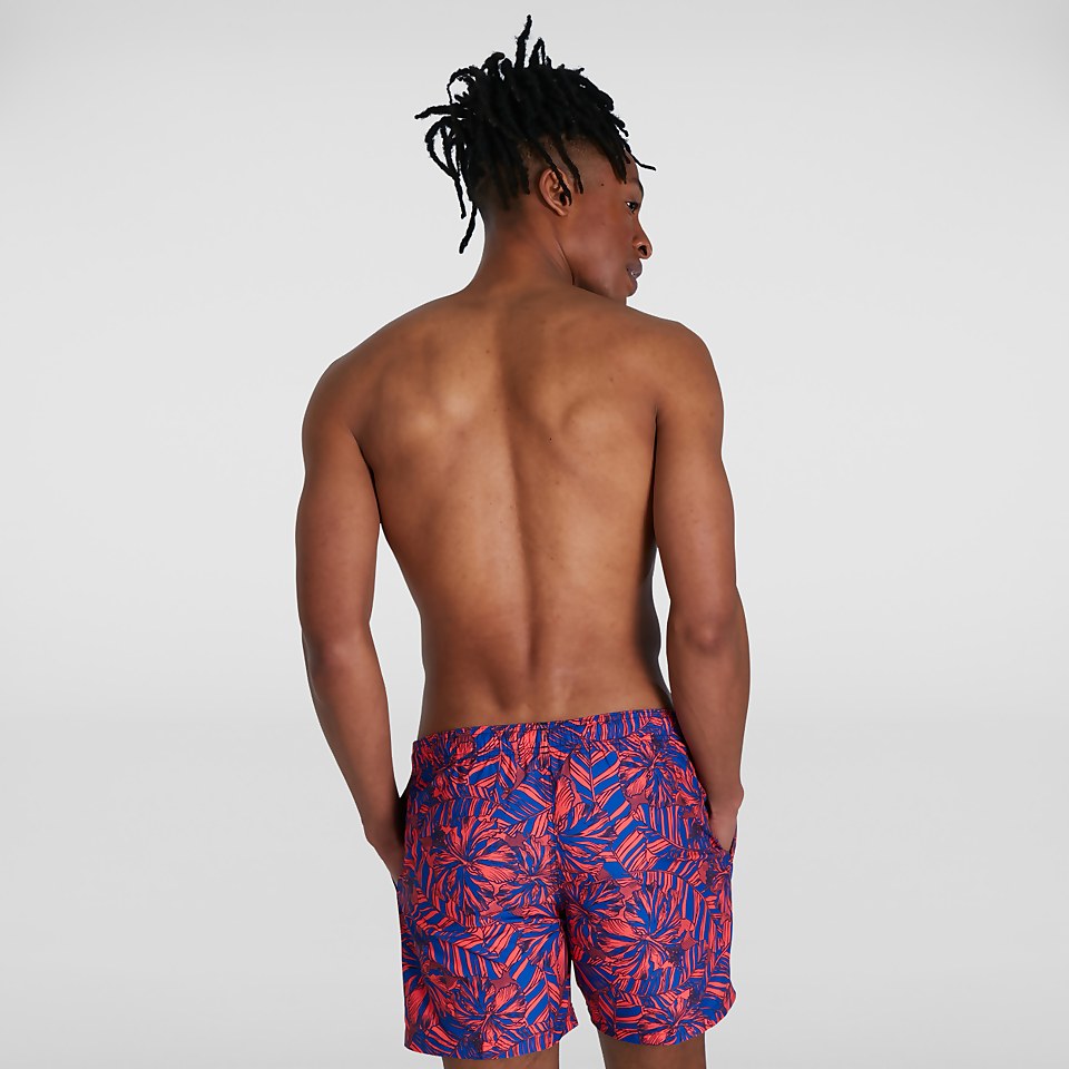 Men's Printed Leisure 16" Swim Shorts Blue/Red