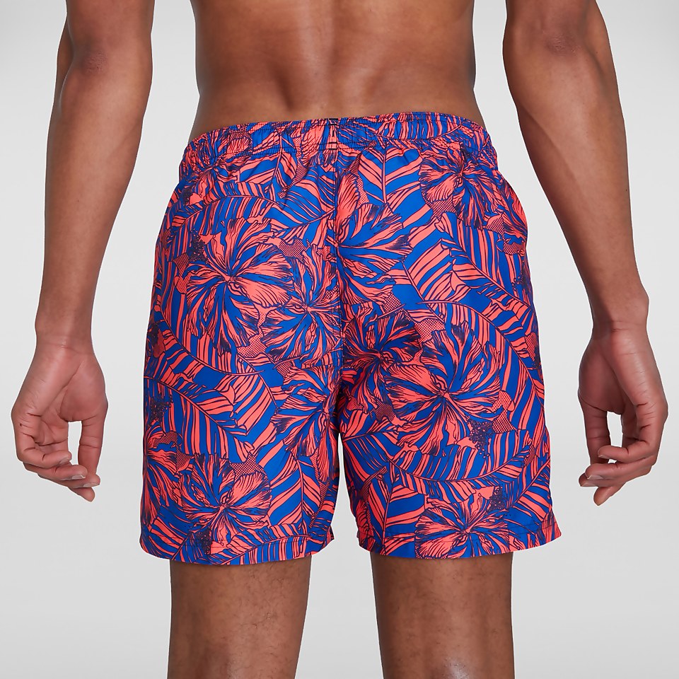 Men's Printed Leisure 16" Swim Shorts Blue/Red