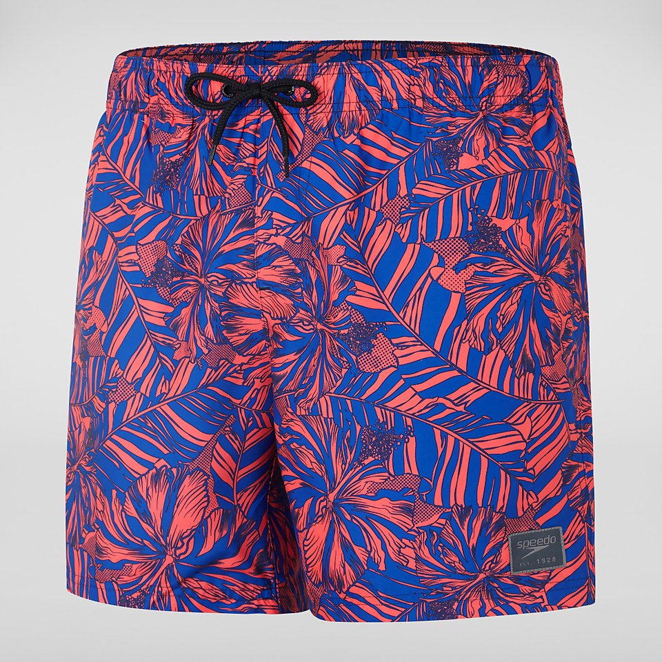 Men's Printed Leisure 16" Swim Shorts Blue/Red