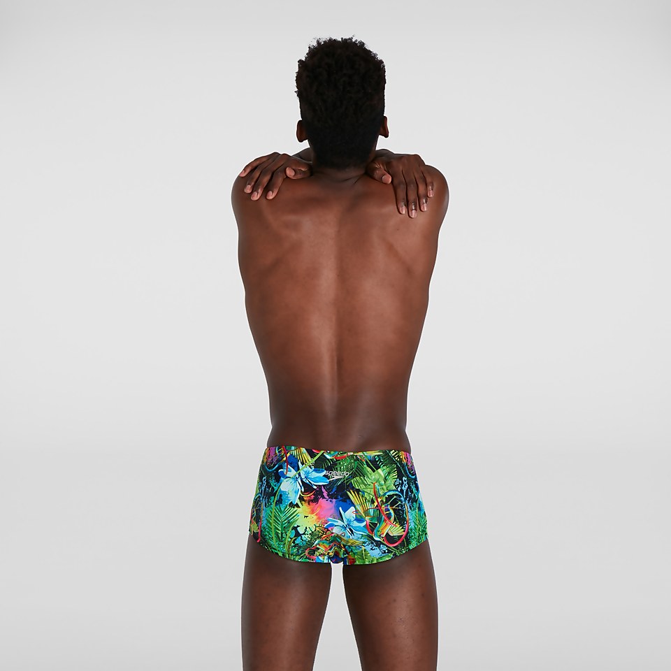 Slip de bain Homme Lucid Jungle Training 17 cm vert/bleu