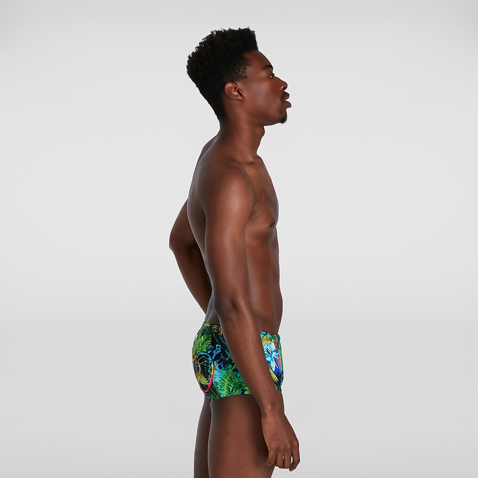 Slip de bain Homme Lucid Jungle Training 17 cm vert/bleu